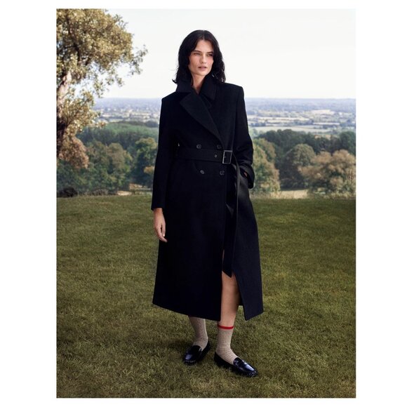 MARKS & SPENCER x Bella Freud Pure Wool Belted Double Breasted Coat $392 EUC UK - Picture 3 of 7